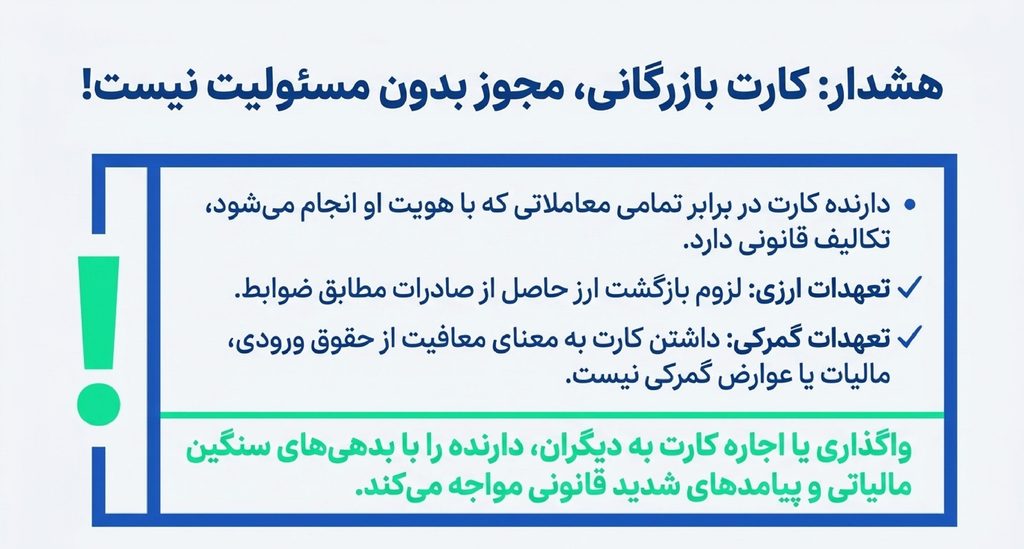 نکات مهم کارت بازرگانی
